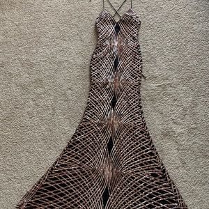 Formal Gown - Black w/gold sequins